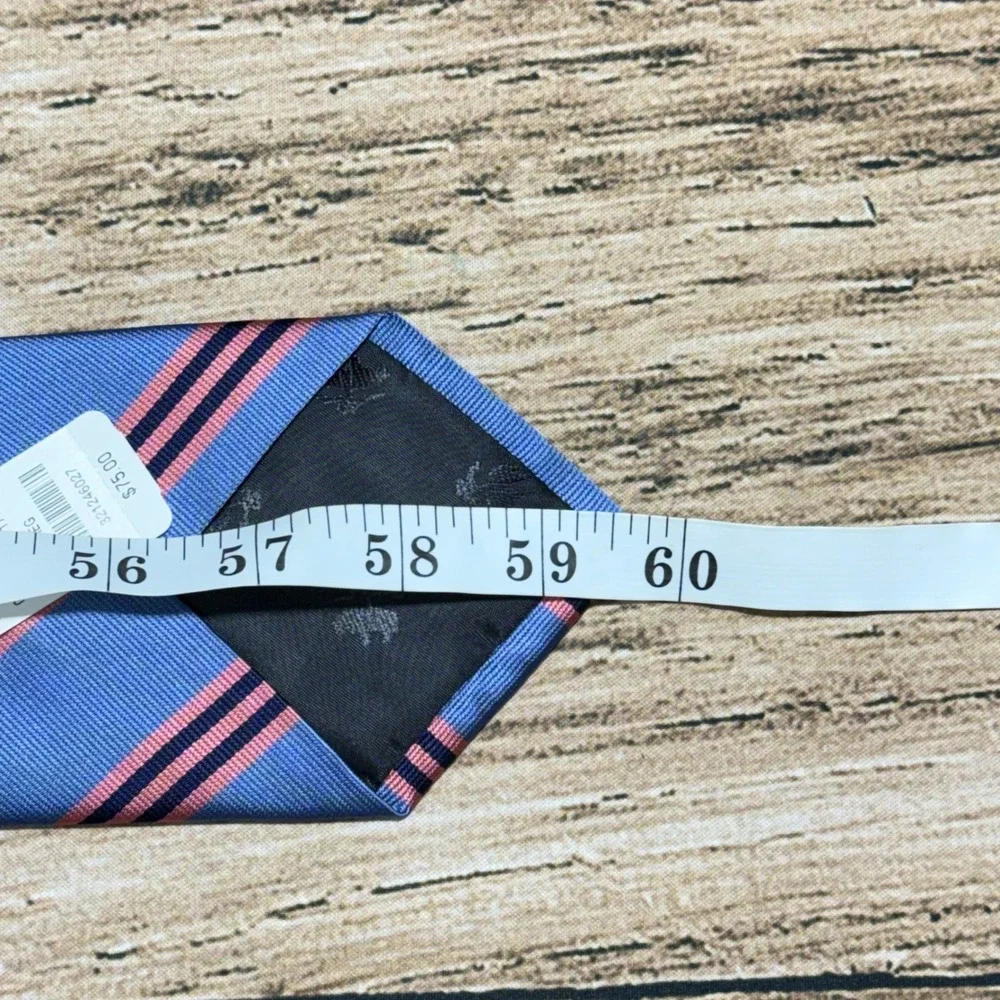 Brooks Brothers Tie Repp Stripe Blue Pink Navy Makers Woven Silk NWT